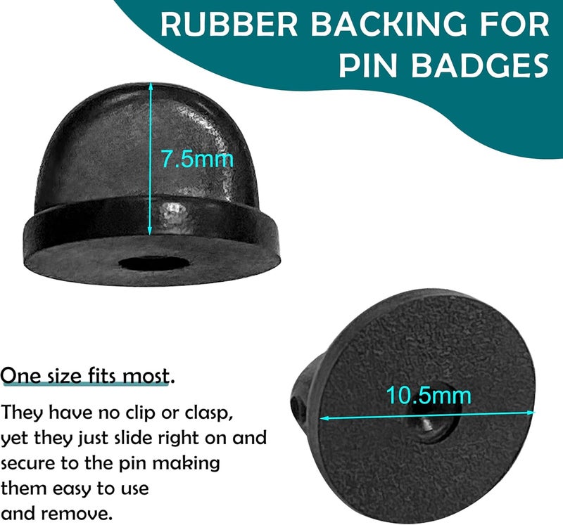 Quacc 50 PCS PVC Rubber Backings for Pins, Replacement Lapel Pin Badge Backs Holders Keepers for Replacement Uniform Enamel Badge - Image 4